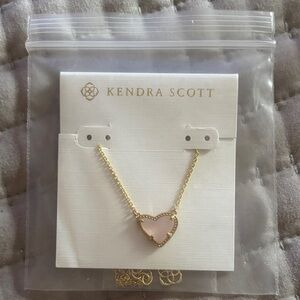 Kendra Scott Gold Necklace with Pink Heart Pendant